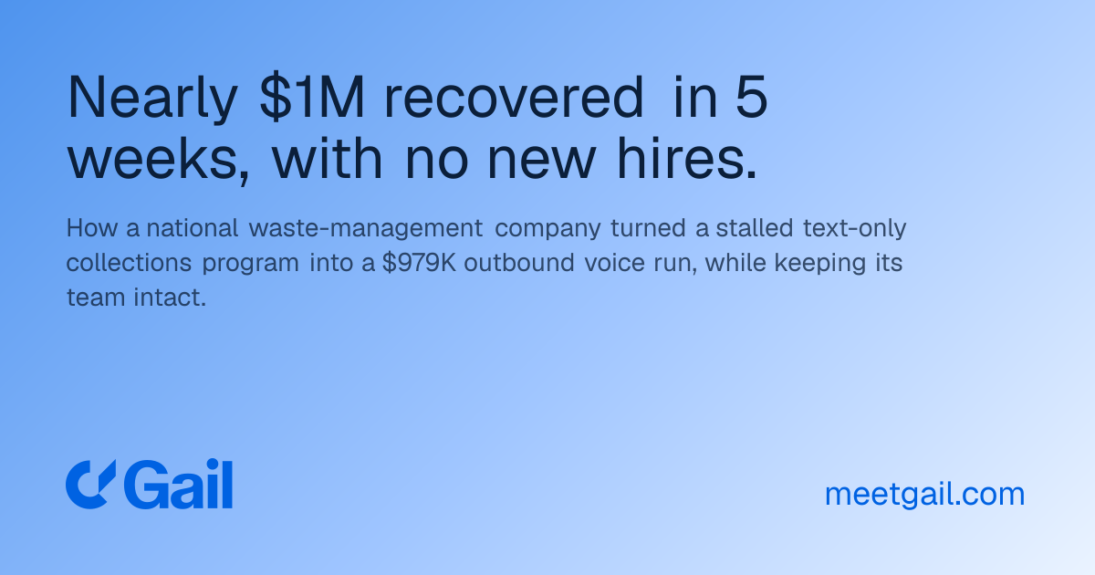 Nearly $1M recovered in 5 weeks, with no new hires.